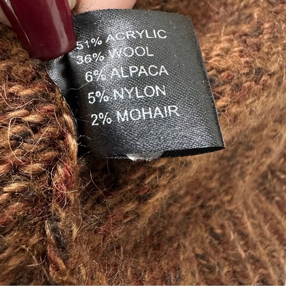 The Limited Longer Length Cardigan SZ Large Brown Chunky Wool Alpaca Blend EUC - Picture 6 of 10